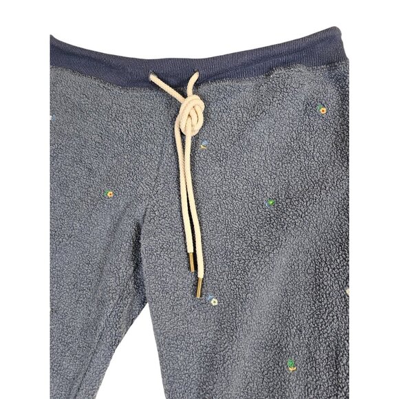 The Great Sherpa Floral Embroidered Cropped Sweatpants Size 0 Blue - Picture 2 of 10